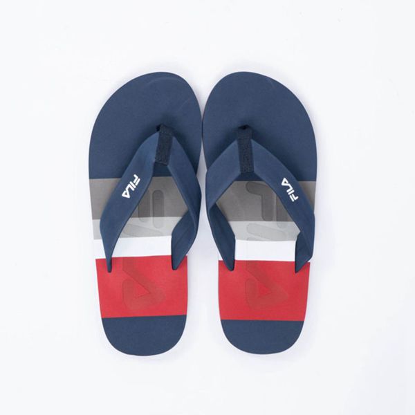 Fila Stefano Men's Sandals - Red/Navy/White,NZ 91-84162